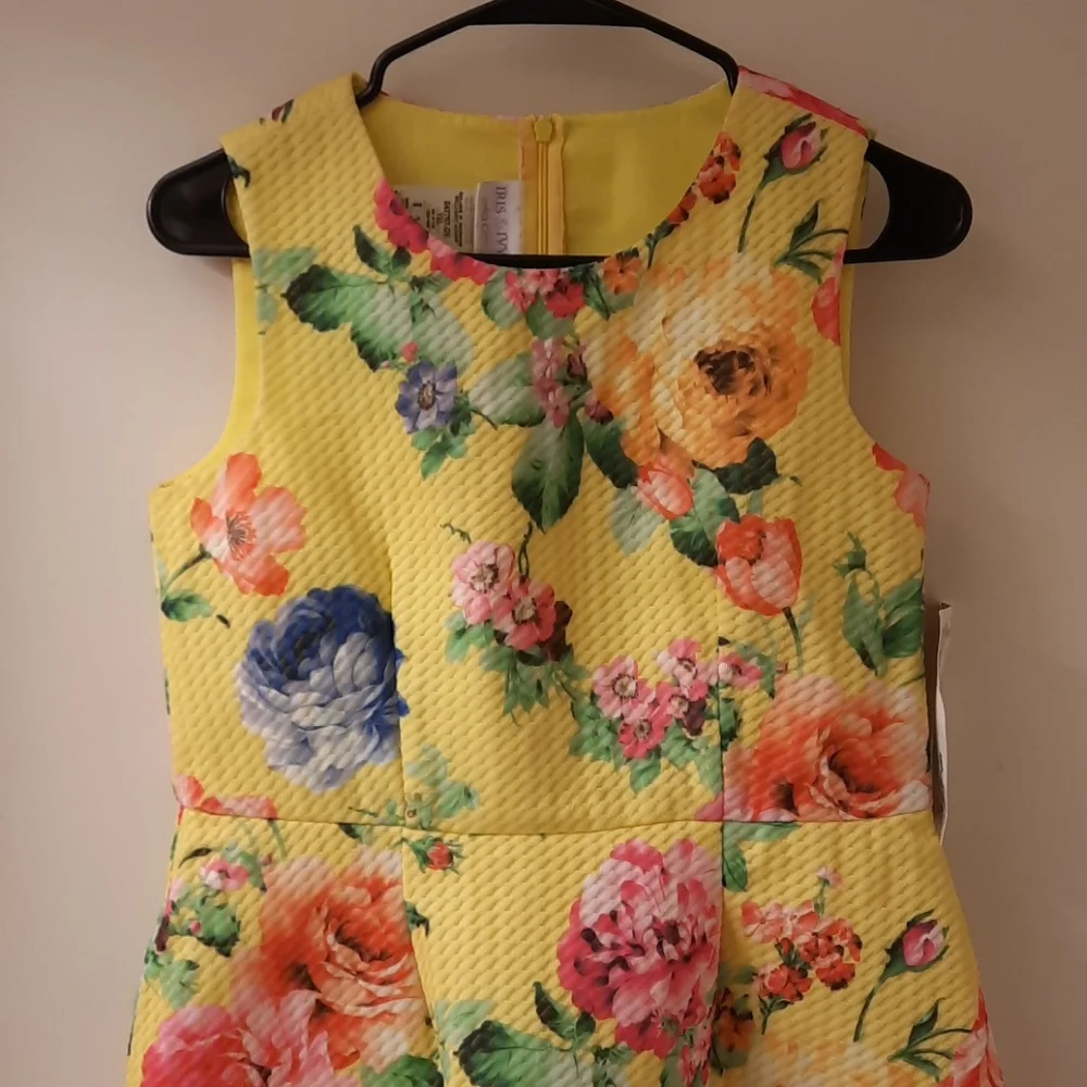 Iris & Ivy Girl's Bright Yellow Floral Dress